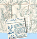 1940s Vintage Laura Wheeler Embroidery Transfer 898 Uncut Garden Gal Pillowcases