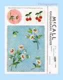 1940s Vintage McCall Embroidery Transfer 1009 Uncut Small Cherry & Daisy Sprays