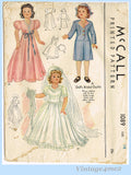 1940s Original Vintage McCall Pattern 1089 Rare WWII Bridal Doll Clothes 18 inch
