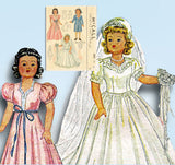 1940s Original Vintage McCall Pattern 1089 Rare WWII Bridal Doll Clothes 18 inch
