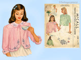 McCall 1159: 1940s Uncut WWII Misses Bedjacket Sz SM Vintage Sewing Pattern