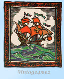 1920s Vintage McCall Embroidery Transfer 1535 Uncut Wooden Ship Needle Painting