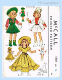1950s Vintage McCalls Sewing Pattern 1561 Uncut 16 Inch Toni Doll Clothes