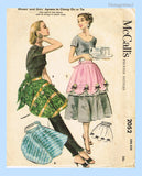 1950s Vintage McCall Sewing Pattern 2052 Misses Cocktail or Party Apron Fits All