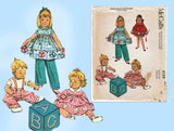 McCall 2129: 1950s Cute Toddler Girls Play Smock Size 6 Vintage Sewing Pattern