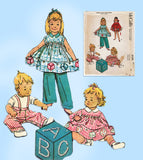 McCall 2129: 1950s Cute Toddler Girls Play Smock Size 6 Vintage Sewing Pattern