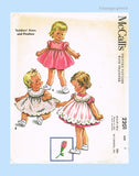 1950s Vintage McCalls Sewing Pattern 2201 Baby Girls Dress and Pinafore Sz 3 Uncut