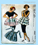 1950s Vintage McCalls Sewing Pattern 2263 Complete Fun Party Apron Set Fits All