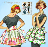 1950s Vintage McCalls Sewing Pattern 2263 Complete Fun Party Apron Set Fits All