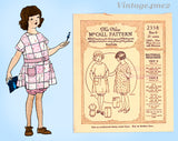 McCall 2358: 1920s Rare Toddler Girls Bloomer Dress Sz6 Vintage Sewing Pattern