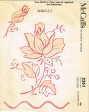 1950s Vintage McCall Kaumagraph Embroidery Transfer 2361 Large Uncut Applique Flowers