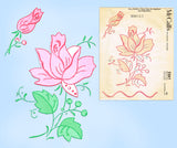 1950s Vintage McCall Kaumagraph Embroidery Transfer 2361 Large Uncut Applique Flowers