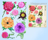1950s Vintage McCall 2379 Fabric Flower Pattern Velvet Taffeta  Uncut Rare