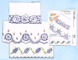 1950s Vintage McCall Embroidery Transfer 2380 Uncut Cutwork Floral Pillowcases