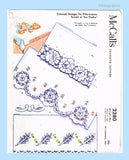 1950s Vintage McCall Embroidery Transfer 2380 Uncut Cutwork Floral Pillowcases