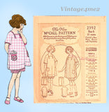 McCall 2392: 1920s Uncut Toddler Girls Bloomer Dress Sz 6 Vintage Sewing Pattern