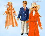 1970s Vintage McCalls Sewing Pattern 2580 11 1/2 Barbie & Ken Doll Clothes Set