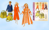 1970s Vintage McCalls Sewing Pattern 2580 11 1/2 Barbie & Ken Doll Clothes Set