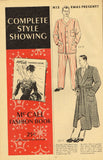 1930s Vintage McCalls Sewing Pattern 3518 Uncut Men's Pajamas Size 38-40 Chest