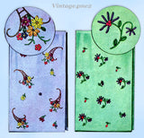 1930s Vintage McCall Embroidery Transfer 414 Uncut Floral Guest Towel Motifs