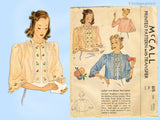 McCall 615: 1930s Uncut Misses Bedjacket Sz 32-34 B Vintage Sewing Pattern