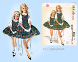 1960s Vintage McCalls Sewing Pattern 6458 Cute Helen Lee Girls Jumper Dress