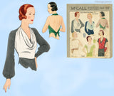 McCall 7007: 1930s Rare Uncut Misses Gilet Halter Sz SM Vintage Sewing Pattern