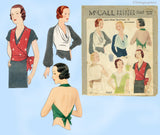 McCall 7007: 1930s Rare Uncut Misses Gilet Halter Sz SM Vintage Sewing Pattern