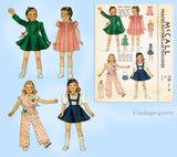 1930s Original Vintage McCall Pattern 720 Movie Star Little Lady Doll Clothes