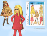 1960s Vintage McCalls Pattern 7269 Uncut Charming Chatty 24 Inch Doll Clothes