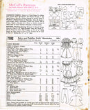 1960s Vintage McCalls Sewing Pattern 7592 Uncut Tiny Tears 17 Inch Doll Clothes