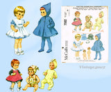 1960s Vintage McCalls Sewing Pattern 7592 Teenie Weenie 9inch Tiny Tears Doll Clothes