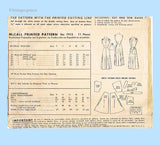 1940s Vintage McCall Sewing Pattern 7913 Junior Misses Dress Big Pockets Sz 33 B