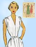 1940s Vintage McCall Sewing Pattern 7913 Junior Misses Dress Big Pockets Sz 33 B