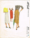 1950s Vintage McCalls Sewing Pattern 8257 Uncut Misses Slender Skirt Size 24 W