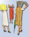 1950s Vintage McCalls Sewing Pattern 8257 Uncut Misses Slender Skirt Size 24 W
