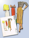 1950s Vintage McCalls Sewing Pattern 8257 Uncut Misses Slender Skirt Size 24 W