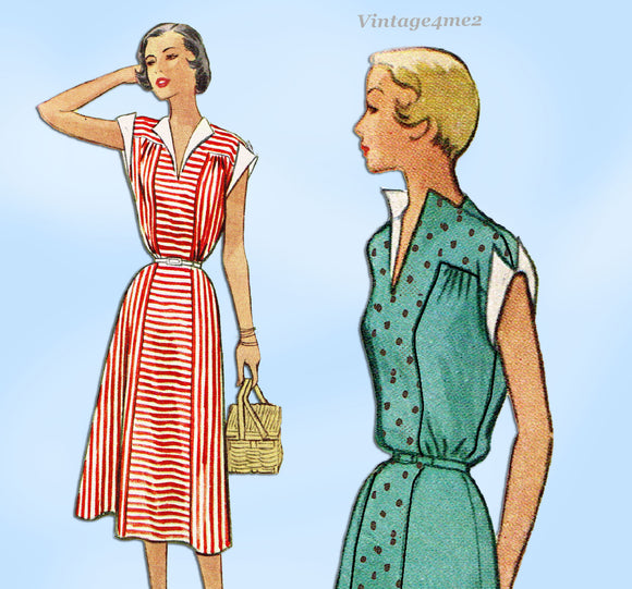 1950s Vintage McCalls Sewing Pattern 8788 Uncut Day Dress Size 36 Bust