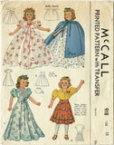 1940s Vintage McCall Sewing Pattern 918 Rare WWII 15 Inch Movie Doll Clothes