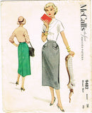 1950s Vintage McCalls Sewing Pattern 9482 Uncut Misses Slender Skirt Size 24 W