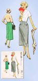 1950s Vintage McCalls Sewing Pattern 9482 Uncut Misses Slender Skirt Size 24 W