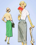 1950s Vintage McCalls Sewing Pattern 9482 Uncut Misses Slender Skirt Size 24 W
