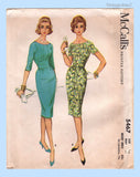 1960s Vintage McCalls Sewing Pattern 5467 Chic Mid Mod Misses Dress Sz 34 B