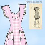 Marian Martin 9037: 1940s Misses Full Bib Apron Sz 36-38 B Vintage Sewing Pattern