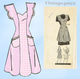 Marian Martin 9037: 1940s Misses Full Bib Apron Sz 36-38 B Vintage Sewing Pattern