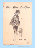 1950s Vintage Marian Martin Sewing Pattern 9067 Ripple Back Suit UNCUT 38 Bust