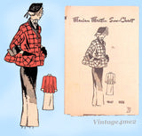 1950s Vintage Marian Martin Sewing Pattern 9067 Ripple Back Suit UNCUT 38 Bust
