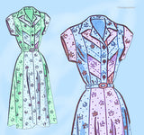 1950s Original Vintage Marian Martin Pattern 9104 Misses Tucked Dress Uncut 38B