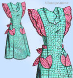 Marian Martin 9548: 1940s Misses Pinafore Apron Sz LRG Vintage Sewing Pattern