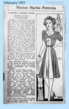 Marian Martin 9662: 1940s Misses WWII Street Dress Sz 32B Vintage Sewing Pattern